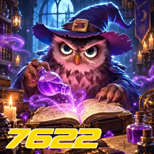 7622 — ilustração de uma coruja com livro mágico