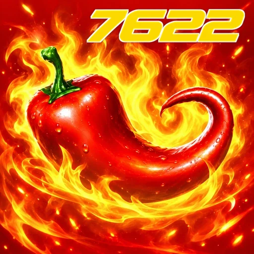 7622 — ilustração de uma pimenta vermelha em chamas